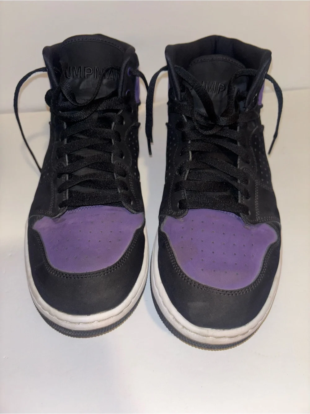 Nike Black and Purple Mid-Top Sneakers